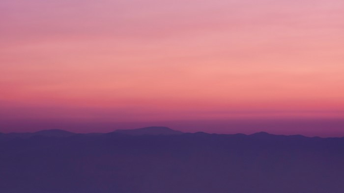 Sunset over purple mountains