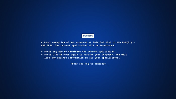 Windows Blue Screen of Death Error