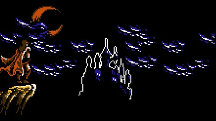 Simon Belmont from Castlevania standing on a cliff