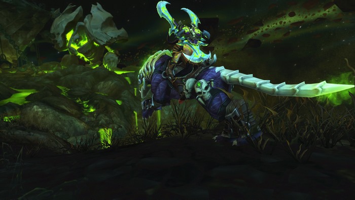 Demon Hunter on a mount in World of Warcraft