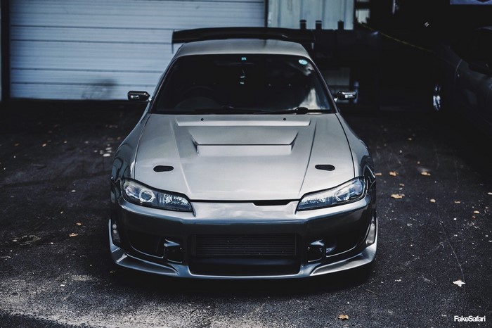 Silver Nissan Silvia S15 sports car