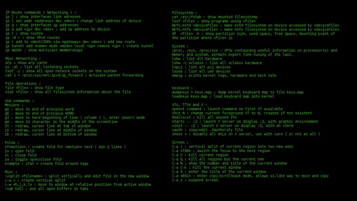 Unix command lines and system information