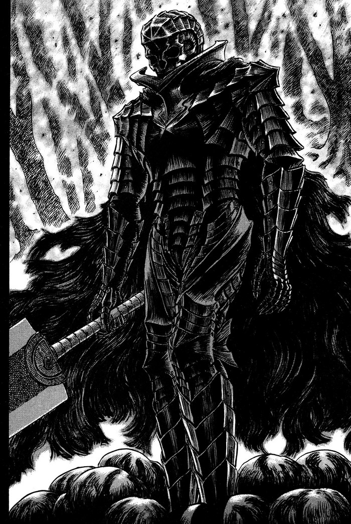 Guts in Berserk Armor Standing Strong