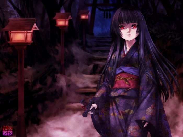 Enma Ai in Kimono with Red Eyes