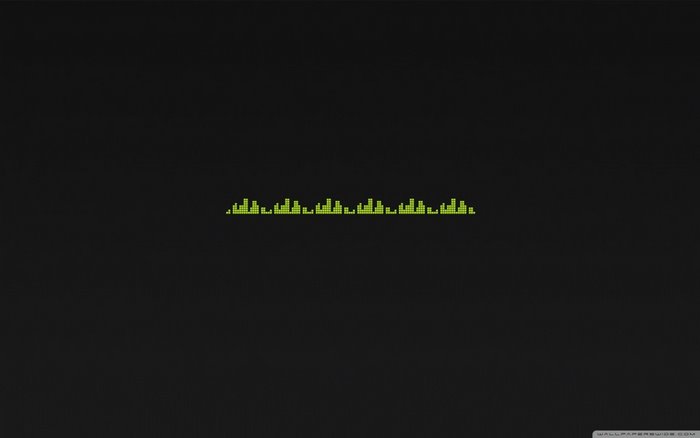 Minimalist green equalizer on black background