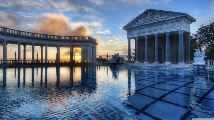Hearst Castle Neptune Pool at Sunset