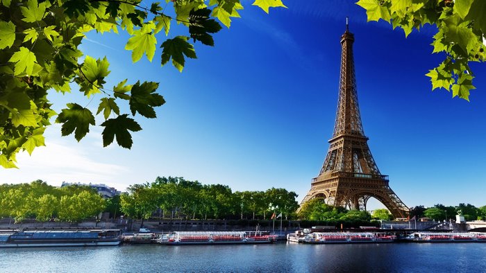 Eiffel Tower and Seine River in Paris