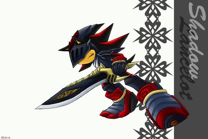 Shadow the Hedgehog in Knight Armor with Sword