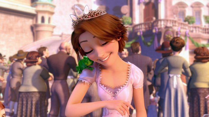 Rapunzel with Pascal from Tangled
