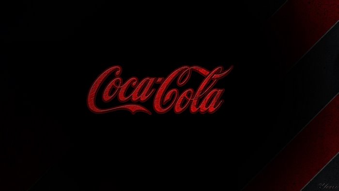 Coca-Cola logo on black background