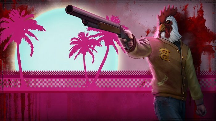 Richard from Hotline Miami with a shotgun