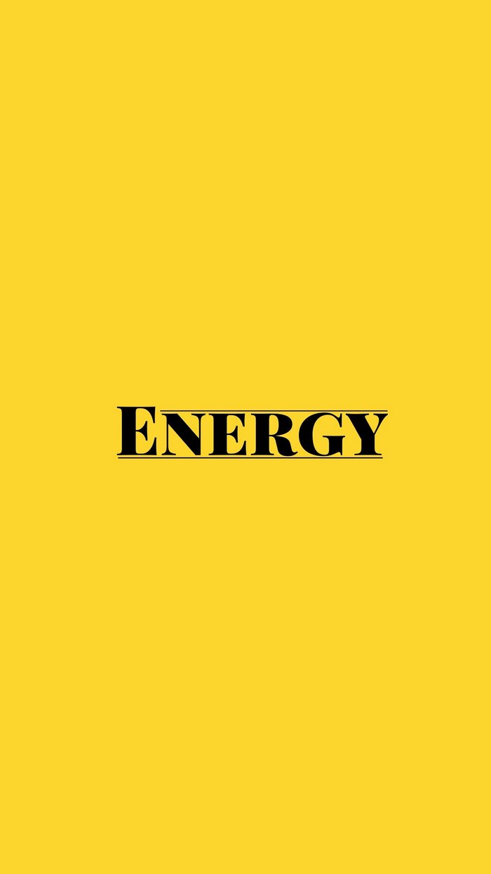 ENERGY text on yellow background