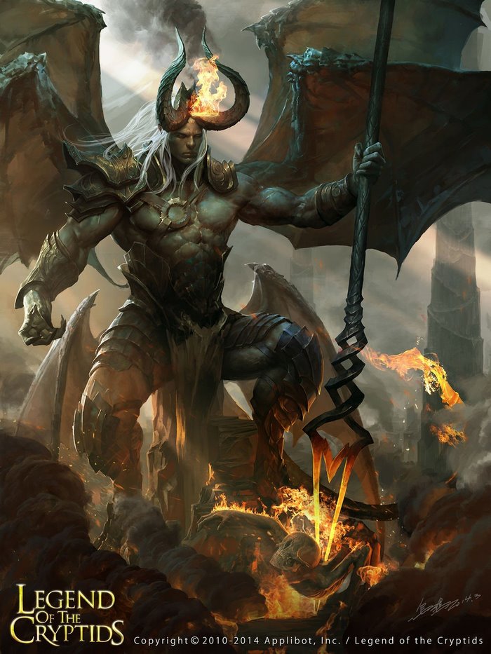 Demon Warrior with Flaming Horns from Legend of the Cryptids