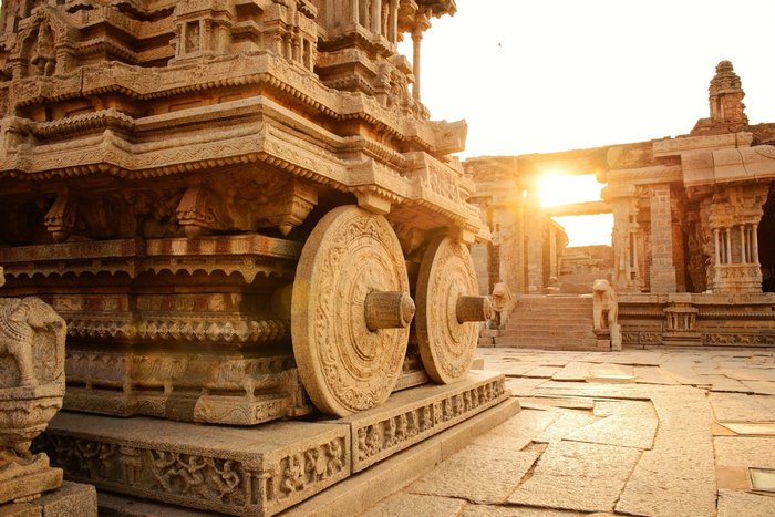 Stone chariot wheels at Konark Sun Temple, India