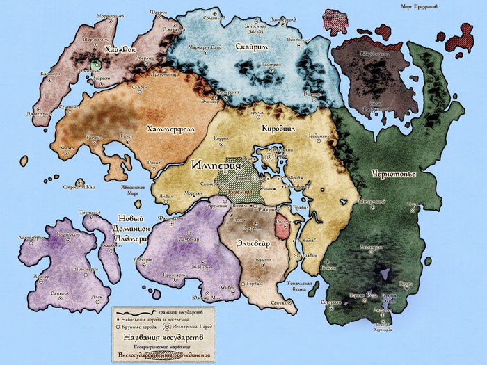 Map of Tamriel from The Elder Scrolls series