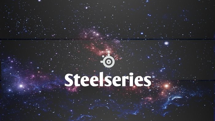 Steelseries logo on a starry galaxy background