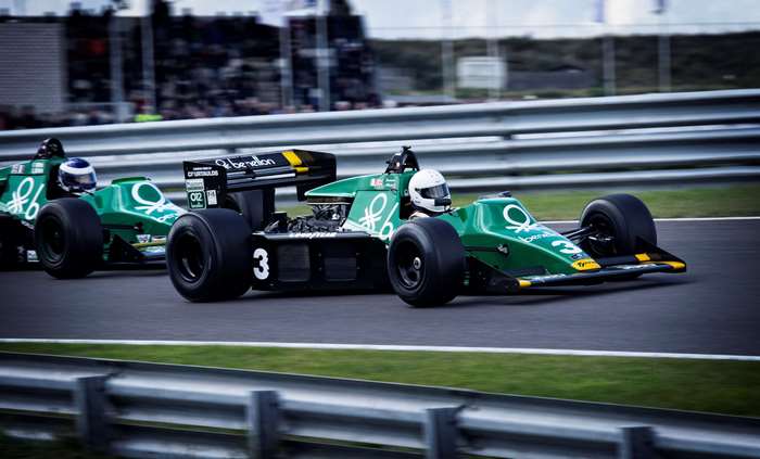 Benetton Formula 1 Race Cars on Track