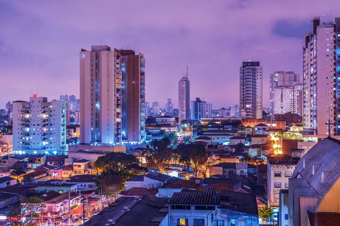 São Paulo cityscape at night with skyscrapers