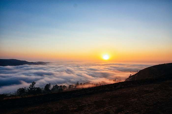 Sunrise over clouds landscape 4K