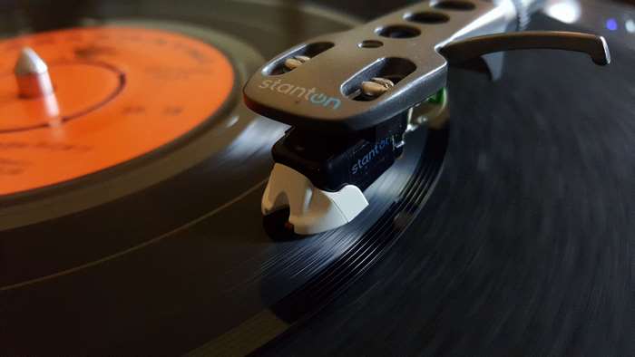 Stanton Turntable Stylus on Vinyl Record