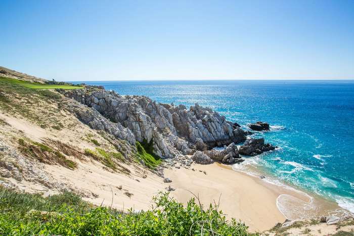 Rocky Coastline and Beach on the Pacific Ocean in Mexico