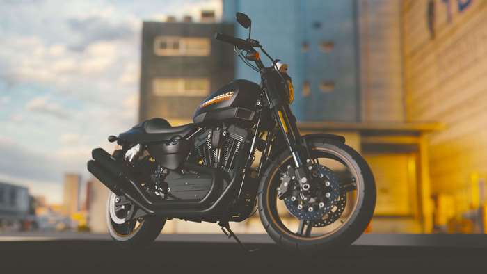 Harley-Davidson motorcycle in urban setting 4K