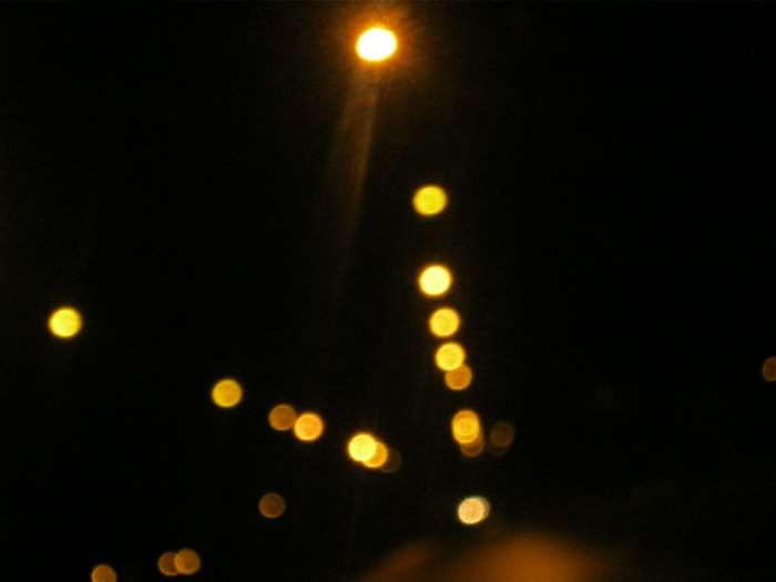 Blurred yellow lights at night