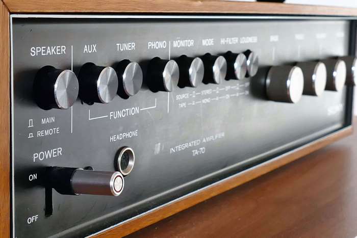 Vintage Sony TA-70 Integrated Amplifier with wooden casing