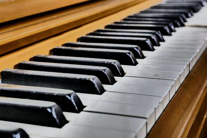 Close-up of piano keys