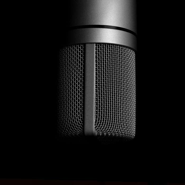 Close up of a studio microphone