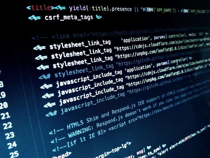 Computer screen displaying code with line numbers