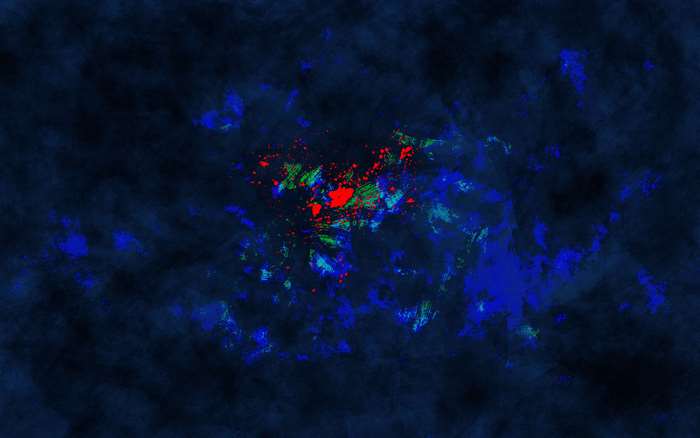 Abstract red and blue splatter 4K