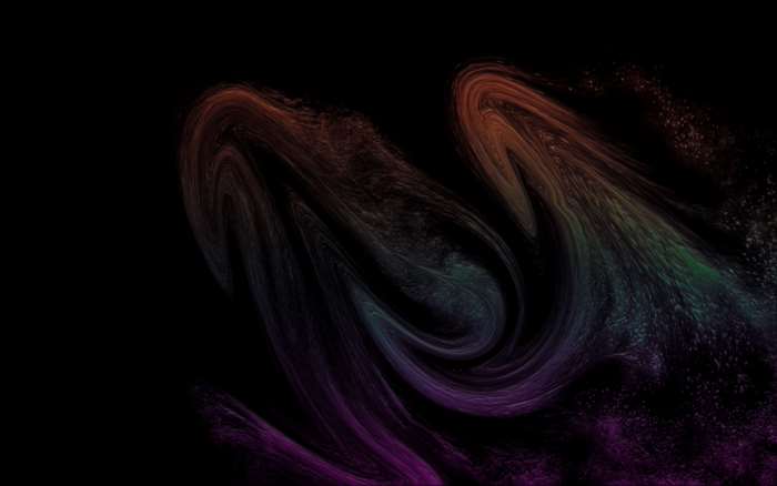 Abstract colorful swirling smoke on black background 4K