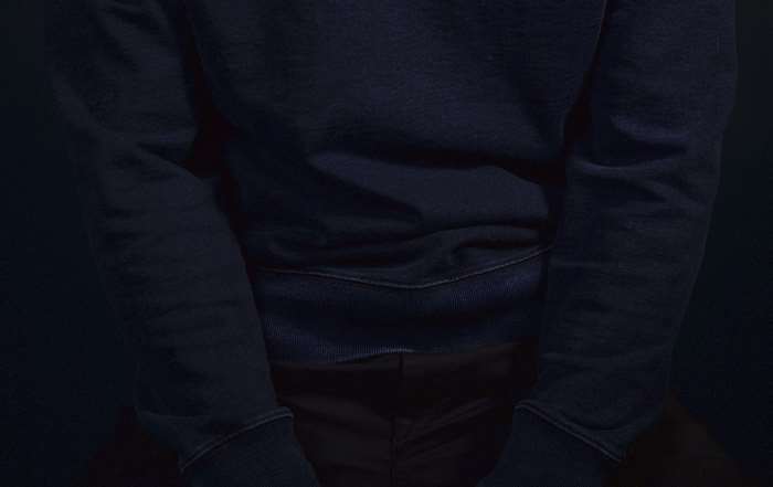 Dark blue sweater close up
