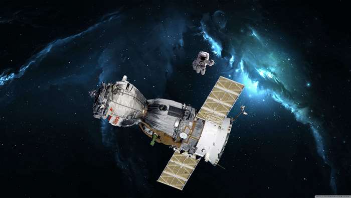 Soyuz spacecraft with astronaut in space 4K