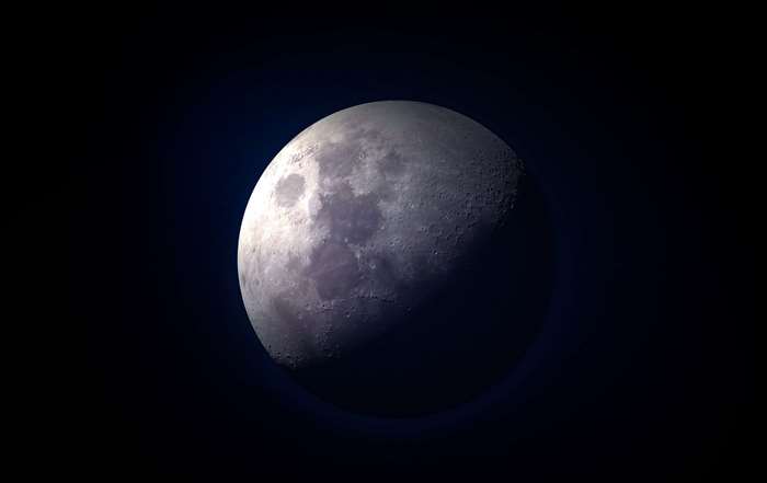 The Moon in Space with Craters