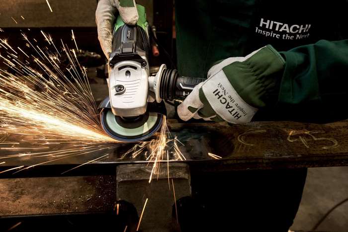 Hitachi Angle Grinder Sparks Flying