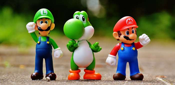 Super Mario Action Figures Featuring Mario, Luigi, and Yoshi