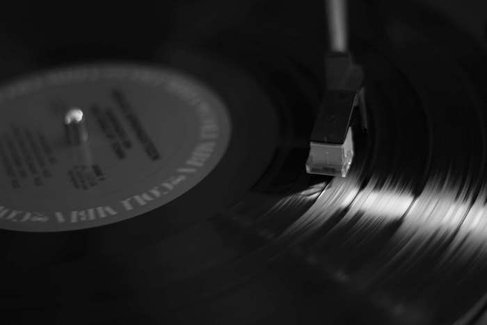 Turntable playing vinyl record