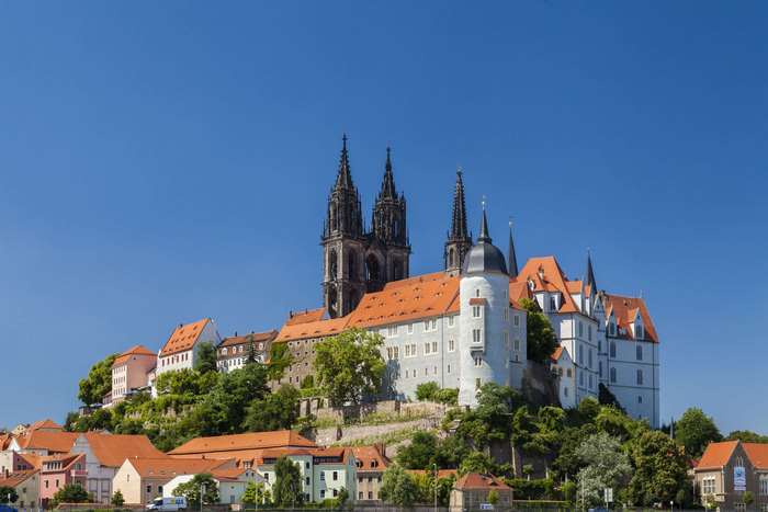 Meissen Cathedral and Castle on a hill in Germany