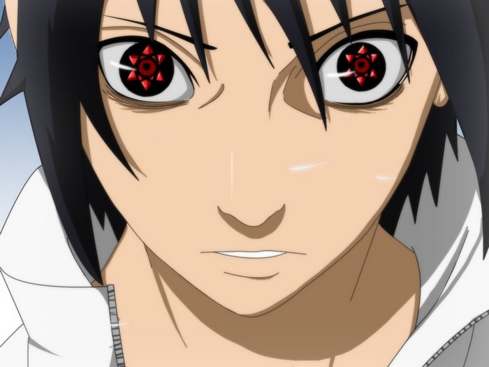 Sasuke Uchiha from Naruto with Sharingan eyes