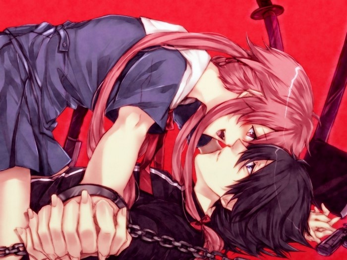 Passionate Moment Between Boy and Girl with Chains