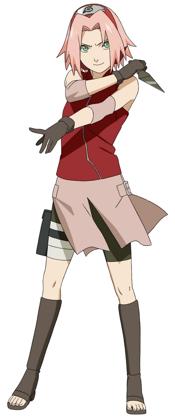 Sakura Haruno from Naruto holding a kunai