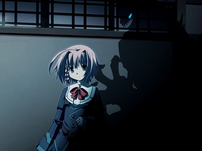 Anime girl with a monster shadow