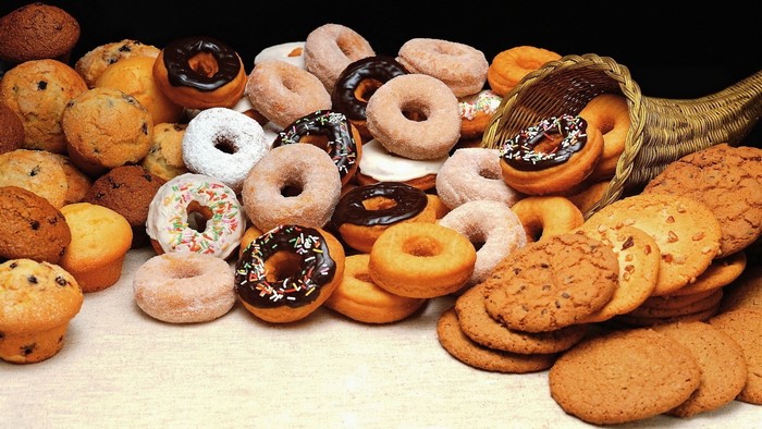 Assortment of Cookies, Donuts, and Muffins