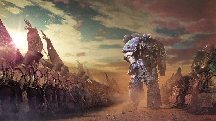 Warhammer 40,000 Alpha Legion soldiers on a battlefield