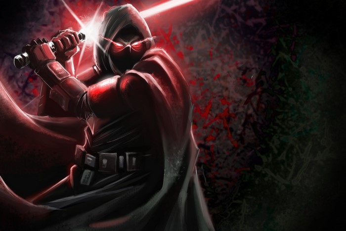 Sith Lord with Red Lightsaber from Star Wars Art