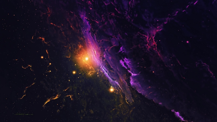 Colorful nebula and stars in deep space