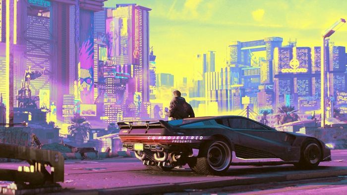 Cyberpunk 2077 car and city 4K
