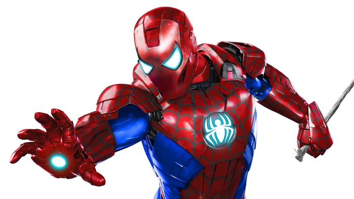 Spiderman Iron Man Suit Artwork 4K